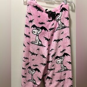 Peanuts Halloween fleece pajama lounge pants and bag -  snoopy bat  (large)